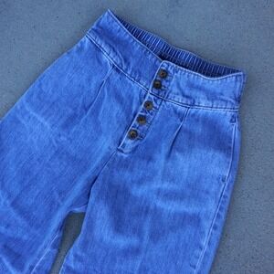Women's Hollister Ultra High-Rise Culotte 100% Cotton XS Wide Leg‎ Crop Jeans